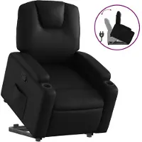 vidaXL Fauteuil relax avec releveur Noir Similicuir