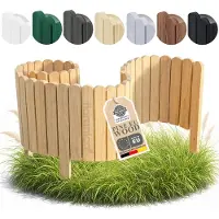 Pemicont Floranica Bordure de Jardin en Bois 20 x 200 cm Brun chaud Barrières de Jardin Bordure de Gazon Clôture d'Extérieur