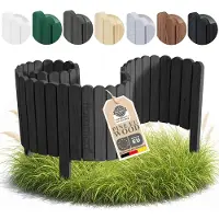 Pemicont Floranica Bordure de Jardin en Bois 40 x 100 cm Gris graphite Barrières de Jardin Bordure de Gazon Clôture d'Extérieur