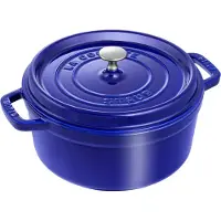Staub Round 24 Cm Cocotte Bleu