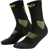 Cep Core Run Socks Mid Cut 5.0, chaussettes de course, homme, noir/vert