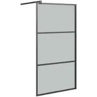 vidaXL Paroi de douche pour douche à l'italienne 100x195 cm verre ESG foncé noir