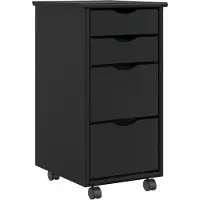 vidaXL Armoire roulante avec tiroirs MOSS noir bois de pin solide