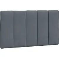 vidaXL Coussin de tête de lit "Hanko" gris foncé 90 cm velours