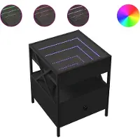 vidaXL Table basse avec Infinity-LED noir 40x40x51 cm