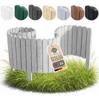 Pemicont Floranica Bordure de Jardin en Bois 10 x 200 cm Gris argenté Barrières de Jardin Bordure de Gazon Clôture d'Extérieur