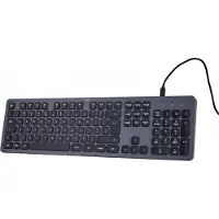 Hama Verkabelte Tastatur CK-400 schwarz-grau (DE, Filaire), Clavier, Gris, Noir