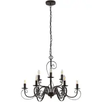 LINDBY Lustres , Caleb, dimmable, Brun / rouille, Couloir, Métal, Rustique