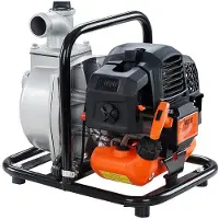 FUXTEC Pompe à eau à essence FX-WP143 - jusqu'à 8000 l/h | 30m de hauteur de refoulement | 2 temps | 1,7 CV | 1250W | essence | raccord de tuyau 1