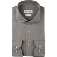 Profuomo Slim Fit Chemise en jersey marron, Unicolore