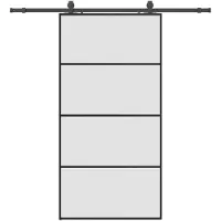vidaXL Porte coulissante avec ferrure noire 102,5x205 cm verre ESG