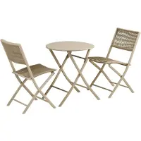 Ebuy24 Arja ensemble de café 1 table 2 chaises taupe.