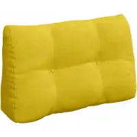 vidaXL Coussin de Dos Jaune 80 x 24 x 50 cm Velours