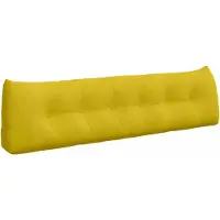 vidaXL Coussin de Dos Jaune 180 x 24 x 50 cm Velours