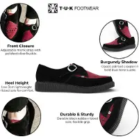 T.U.K Creepers Rockabilly de - Pointed Creeper Buckle - EU41 - EU46 - pour Homme - noir/bourgogne - Taille EU 42