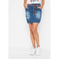 Bonprix Jupe en jean, taille mi-haute