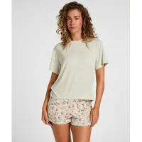 Hunkemoller Shorty 'Daisy' vert / vert pastel / rose