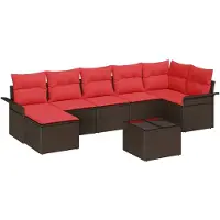vidaXL Ensemble de canapés de jardin , 8 pièces, couleur marron, en polyrotin