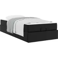 vidaXL Cadre de lit avec matelas Autres 2 pièces PVC noir