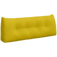 vidaXL Coussin De Dos Jaune 120 X 24 X 50 Cm Velours