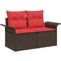vidaXL Canapé de jardin pour 2 personnes, en polyrotin