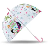K-KIDS Filles, Parapluie, KIDS FROZEN transparent umbrella 46 cm, Transparent