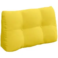 vidaXL Coussin de Dos Jaune clair 80 x 24 x 50 cm tissu