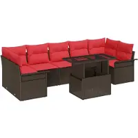 vidaXL Ensemble de canapés de jardin , 8 pièces, couleur marron, en polyrotin
