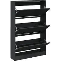 vidaXL Armoire à chaussures noir 80x21x125,5 cm bois d'ingénierie