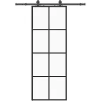 vidaXL Porte coulissante avec ferrure noire 76x205 cm verre ESG