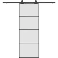 vidaXL Porte coulissante avec ferrure noire 76x205 cm verre ESG