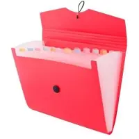 D.Rect Chemise A4 12 compartiments rouge