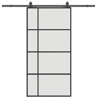 vidaXL Porte coulissante avec ferrure noire 102,5x205 cm verre ESG