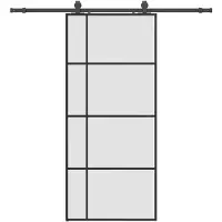 vidaXL Porte coulissante avec ferrure noire 90x205 cm verre ESG