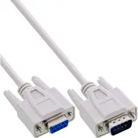 InLine 12214 Serielle Verlängerung, 9pol Stecker / Buchse, vergossen, 1:1 belegt, 20m