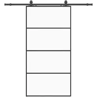 vidaXL Porte coulissante avec ferrure noire 102,5x205 cm verre ESG