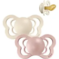 BIBS Couture Natural Rubber Size 2: 6+ months tétine Ivory / Blush 2 pcs