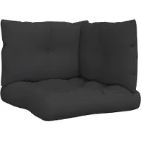 vidaXL Coussins de palette lot de 3 noir tissu