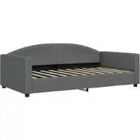 vidaXL Lit de jour gris foncé 100 x 190 cm en tissu