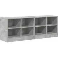 vidaXL Armoire de lit, 2 pièces, gris béton, 66 x 33 x 48 cm, panneau de fibres de bois