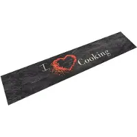vidaXL Tapis de cuisine lavable impression cuisine noir 60x300 cm