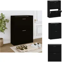 vidaXL Armoire à chaussures Noir 63x24x81 cm Bois d'ingénierie
