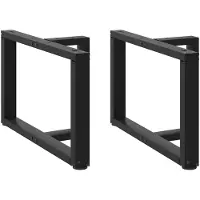 vidaXL Pieds de table basse en T 2 pcs. noir 60x25x(42-43) cm acier