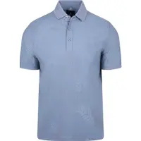 State of Art Polo Piqué Feuilles Bleu Clair