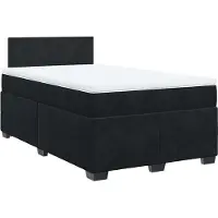 vidaXL Lit boxspring avec matelas noir 120x190 cm velours