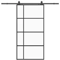vidaXL Porte coulissante avec ferrure noire 102,5x205 cm verre ESG