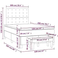 DKD Home Decor Lit Boxspring avec matelas Noir 120x200 cm Tissu