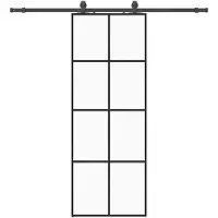 vidaXL Porte coulissante avec ferrure noire 76x205 cm verre ESG