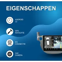 Happiq Autoradio avec Bluetooth et caméra – CarPlay – Pour Honda Fit & Jazz (2007–2013) – Compatible avec Apple et Android – Système stéréo – Navigation – Système de navigation automobile