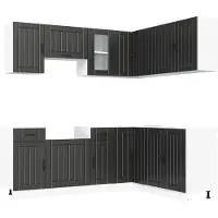 vidaXL Ensemble d'armoires de cuisine Kalmar 11 pièces noir bois composite